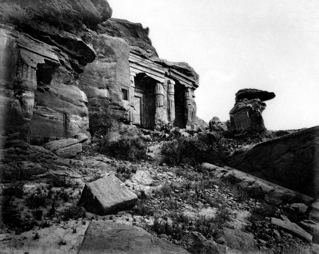 Gebel Silsileh, Egypte, 1878 door Félix Bonfils
