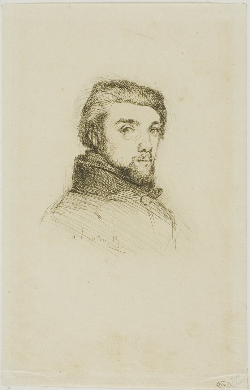 Portret van Fantin-Latour door Félix Henri Bracquemond