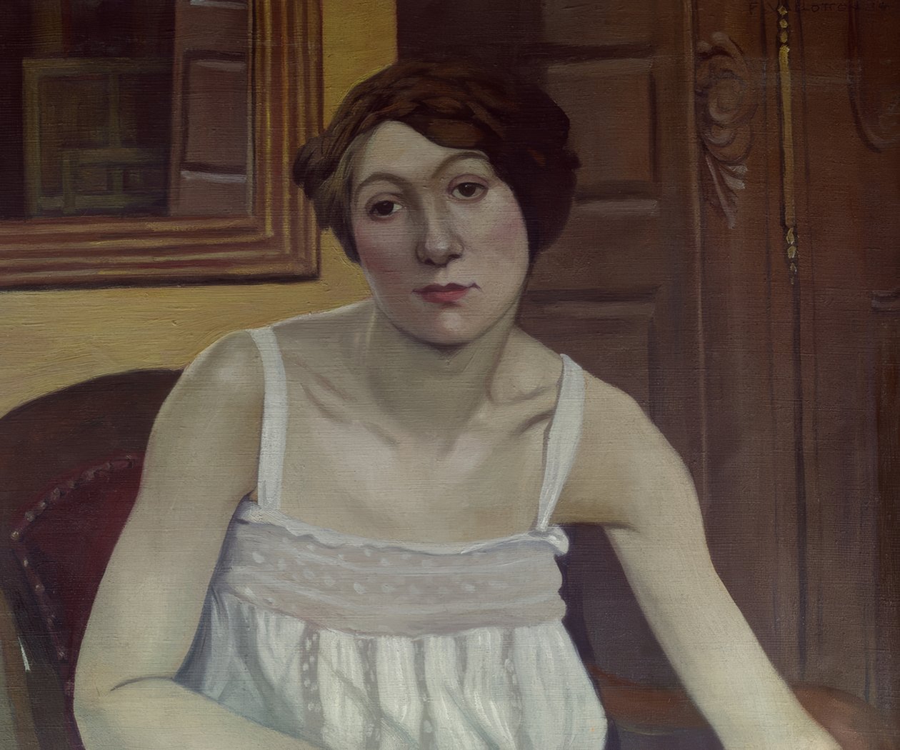 Portret van een vrouw op halve lengte door Félix Vallotton
