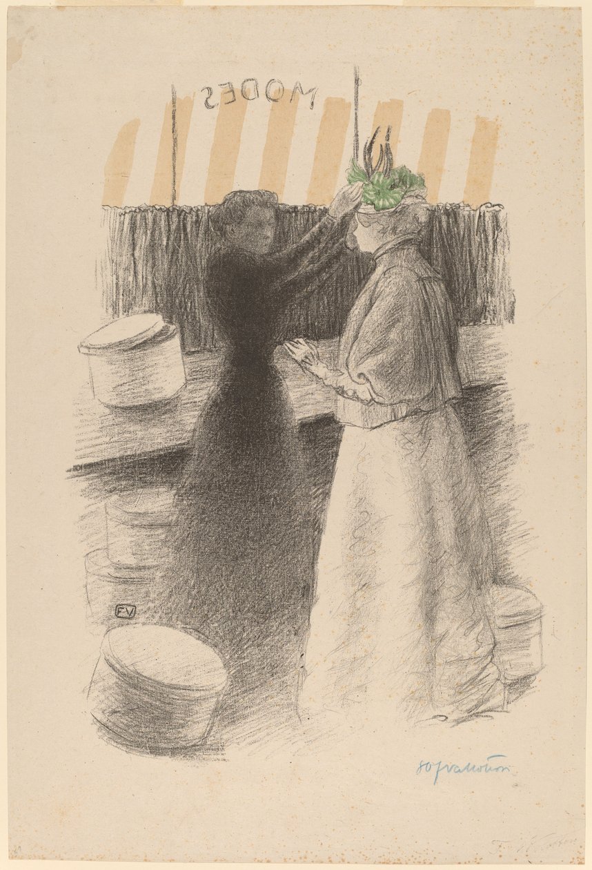 De Groene Hoed Le chapeau vert, 1896 door Félix Vallotton
