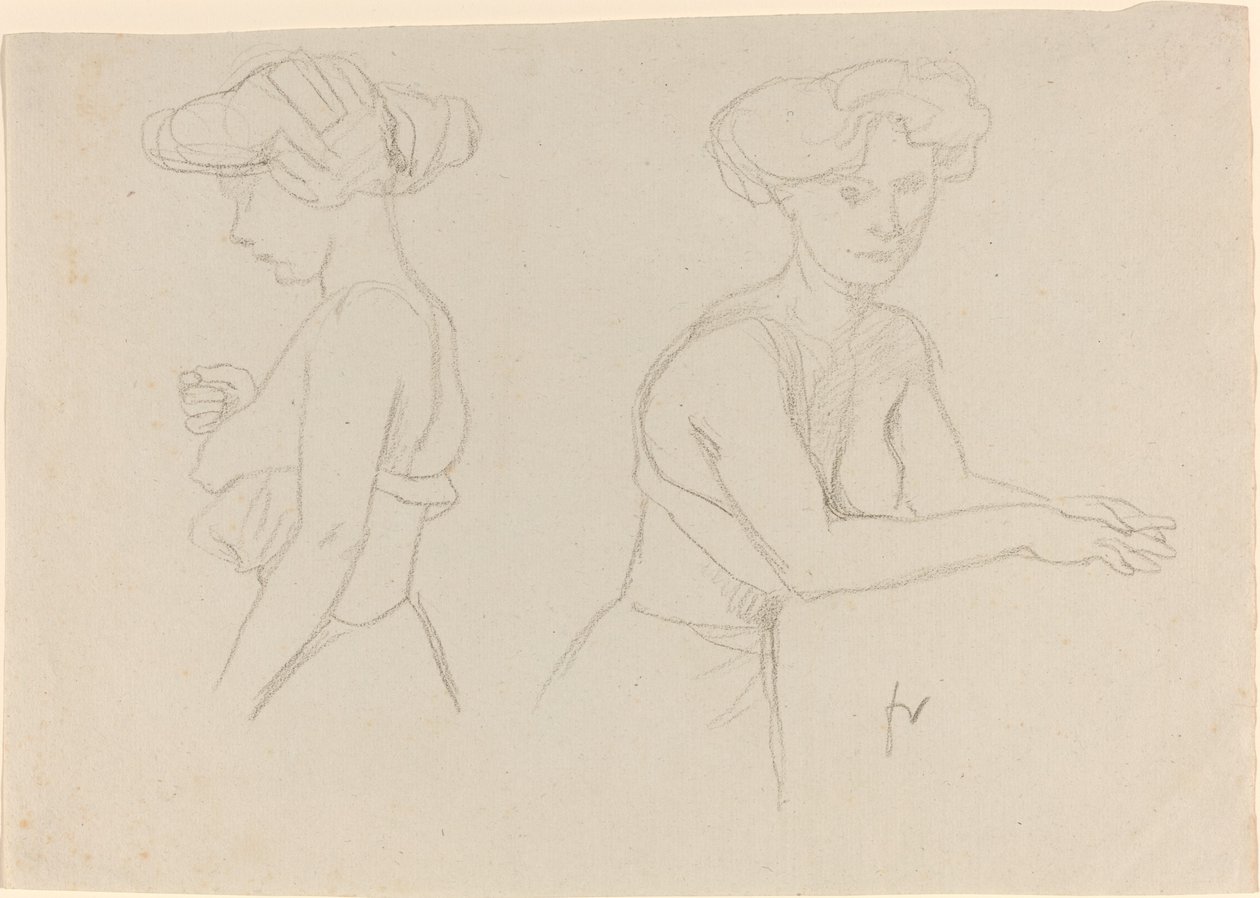 Twee studies van een vrouw die zich aankleedt, 1890s door Félix Vallotton