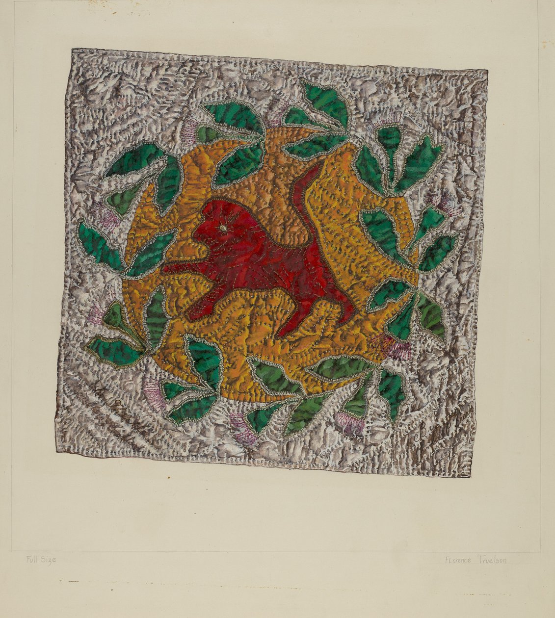 Quiltblok "Rode Leeuw" door Florence Truelson