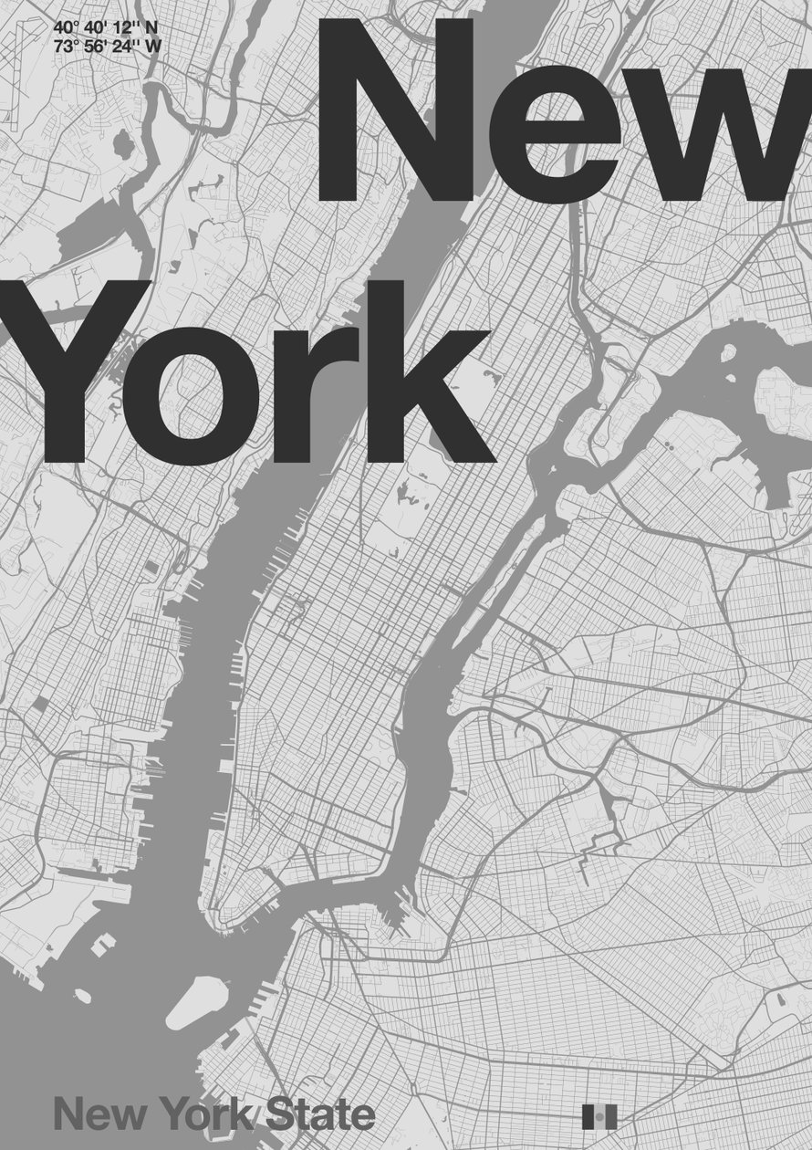 New York minimalistische kaart door Florent Bodart