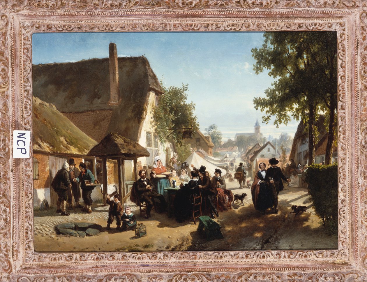 Lunch in de herberg, 1886 door Florent Nicolas Crabeels