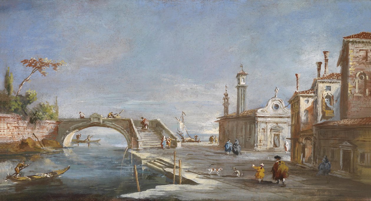 Een kanaal in Venetië door Francesco after Guardi