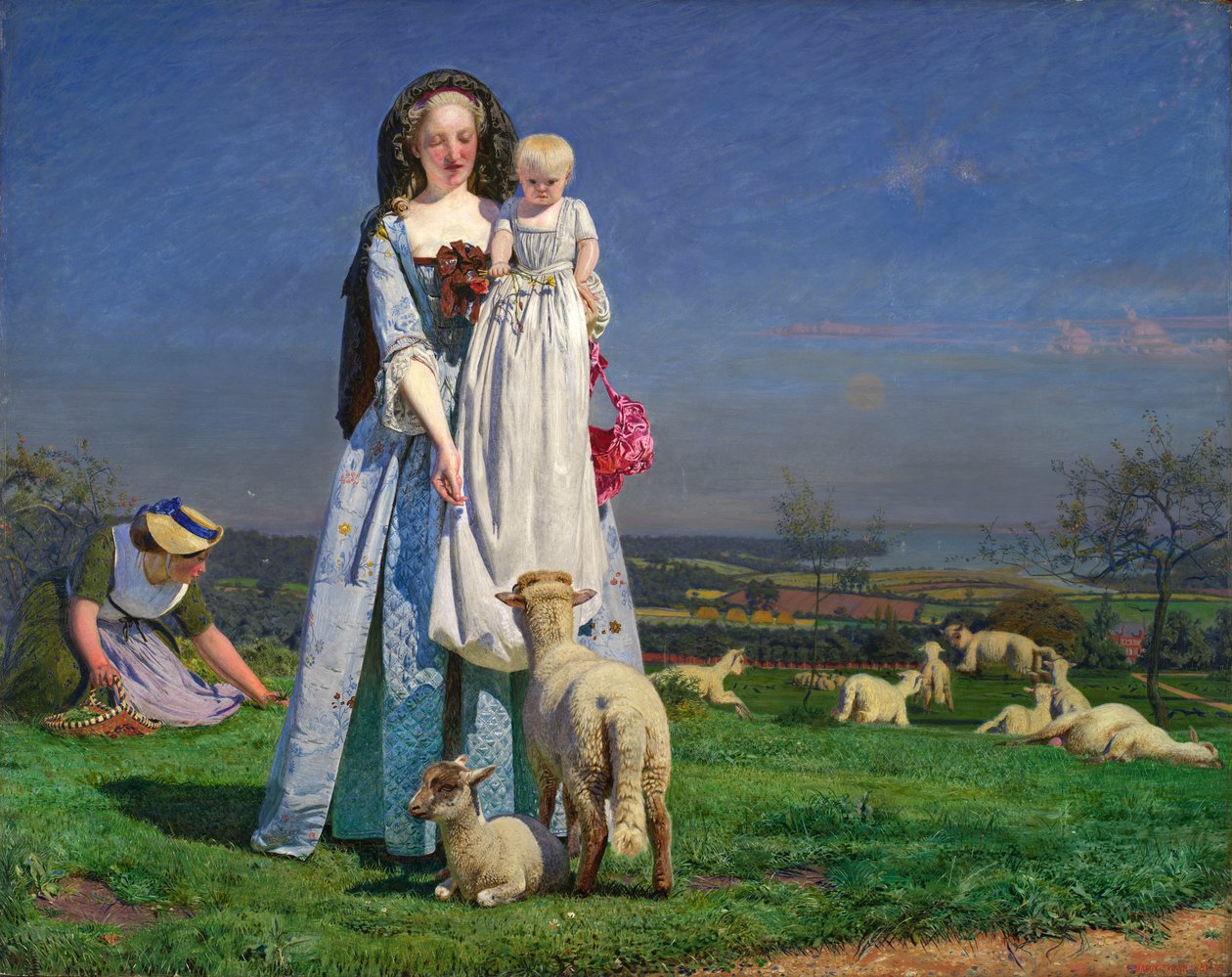 Mooie Baa-Lambs door Ford Madox Brown