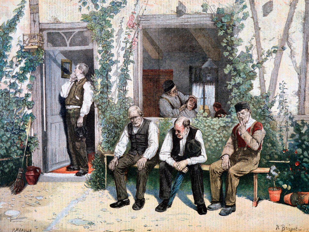 Bij de kapper, 1895 door Fortuné Méaulle