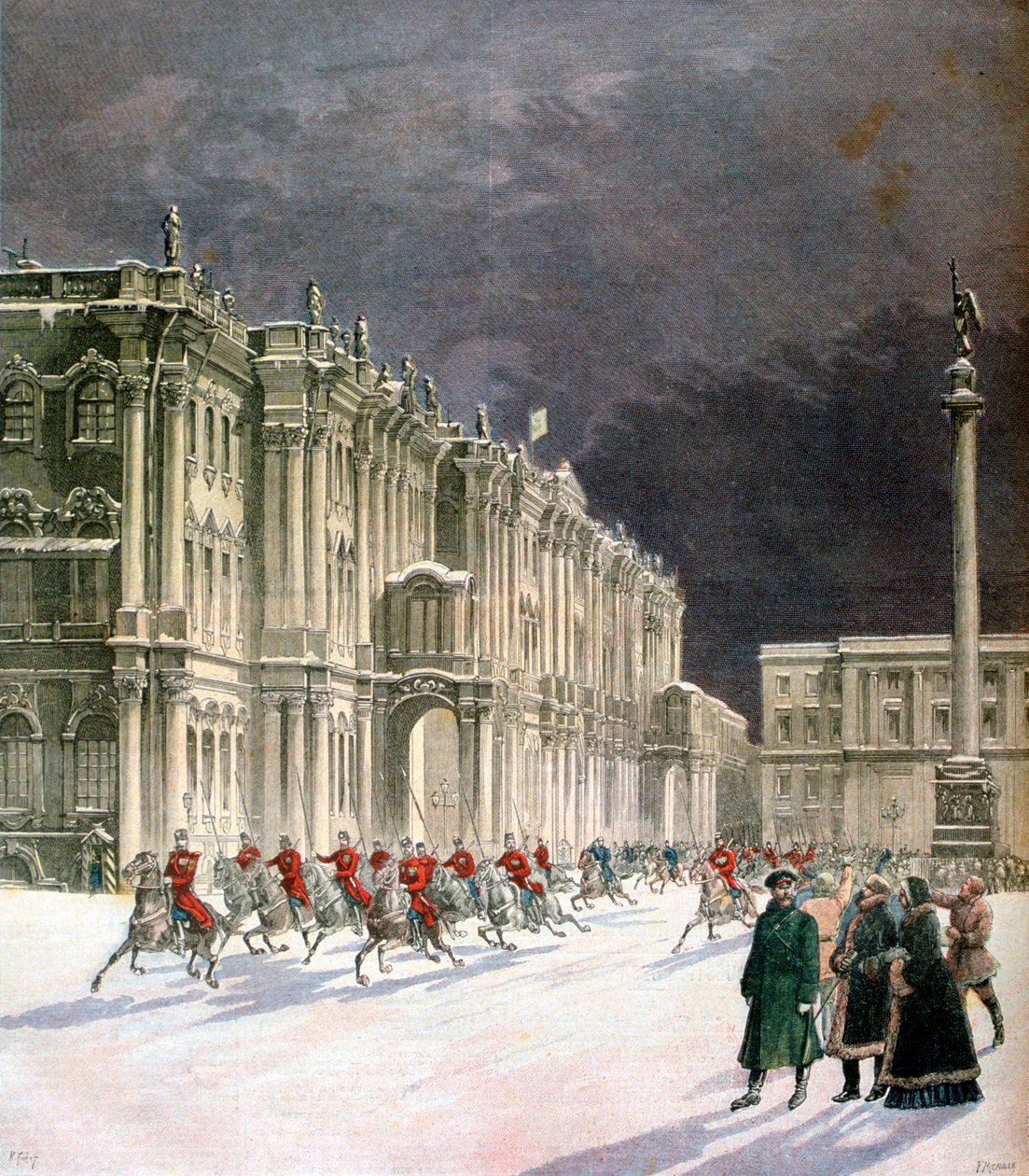 Winterpaleis, Sint-Petersburg, Rusland, 1891 door Fortuné Méaulle