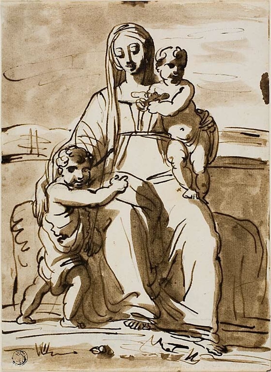 Madonna met kind en Johannes door Fortunato Duranti