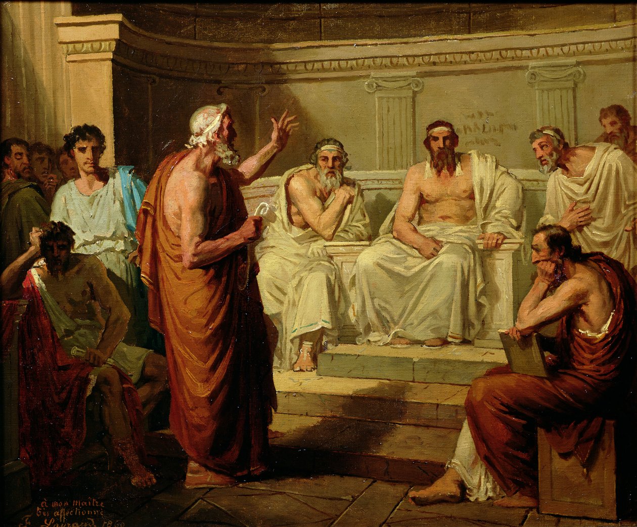 Sophocles beschuldigd door zijn zonen, 1860 door Fortune Joseph Seraphin Layraud