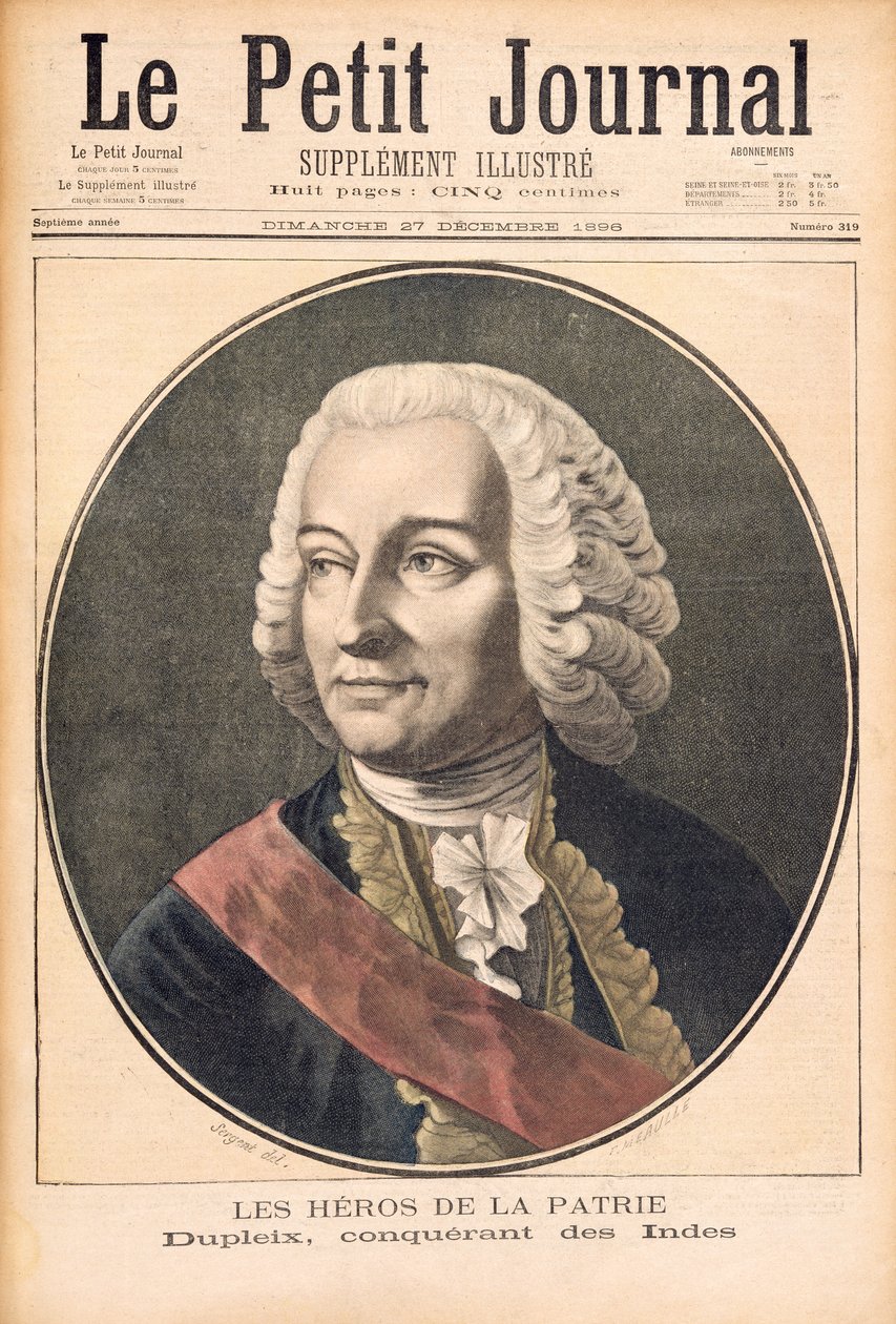 Portret van Joseph Francis Dupleix (1697-1763), illustratie uit 