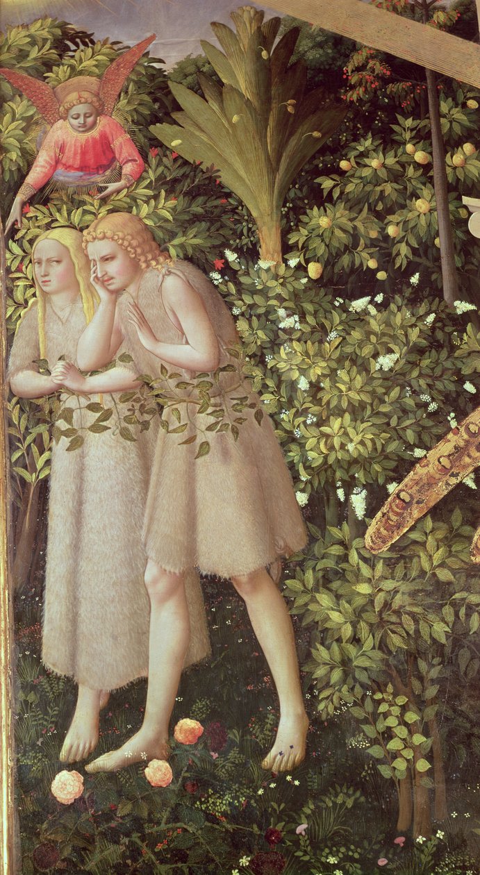Adam en Eva verdreven uit het Paradijs (detail) door Fra Angelico