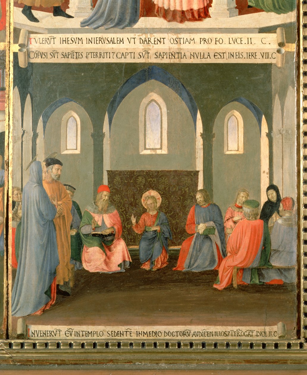 Christus onder de dokters (detail) door Fra Angelico