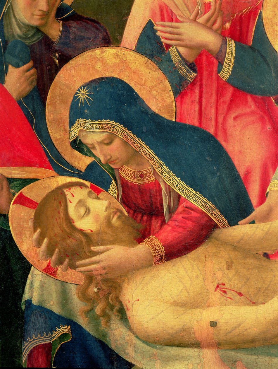 Kruisafneming, detail van de Maagd Maria, 1436 door Fra Angelico