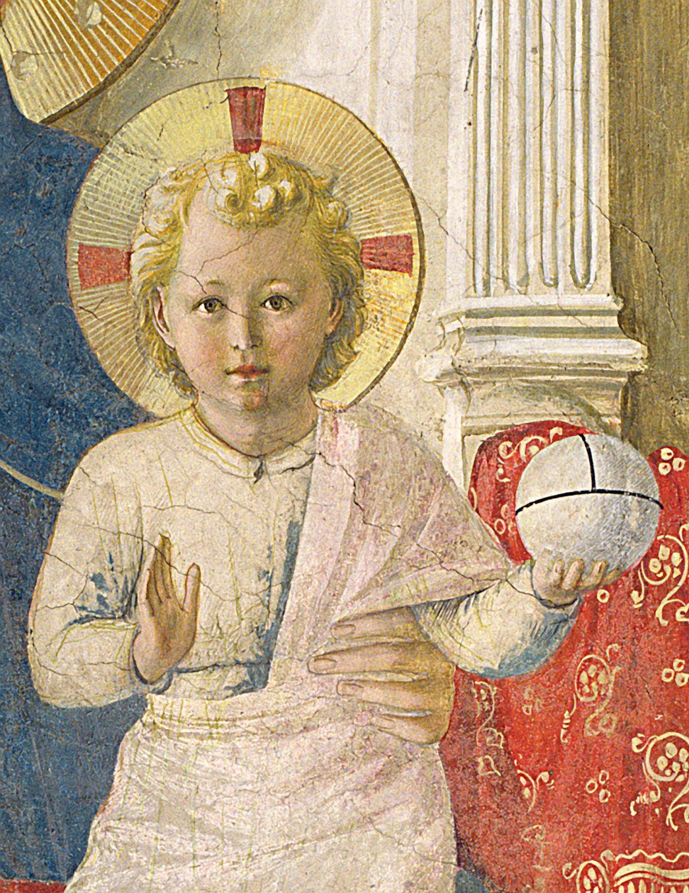 Detail van het Christuskind uit de Madonna delle Ombre Madonna van de Schaduwen door Fra Angelico