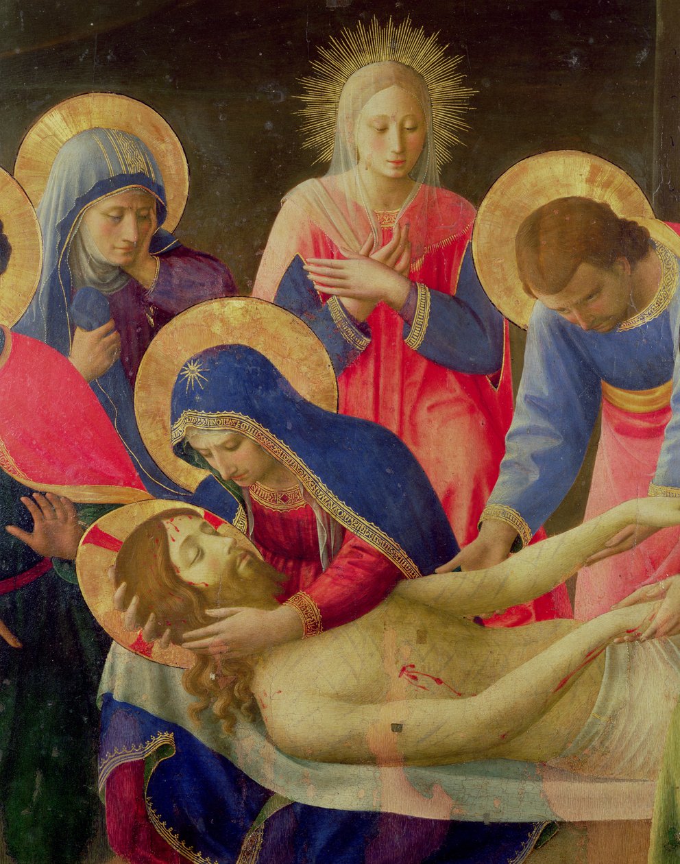 Rouw over de dode Christus, 1436-41 (detail) door Fra Angelico