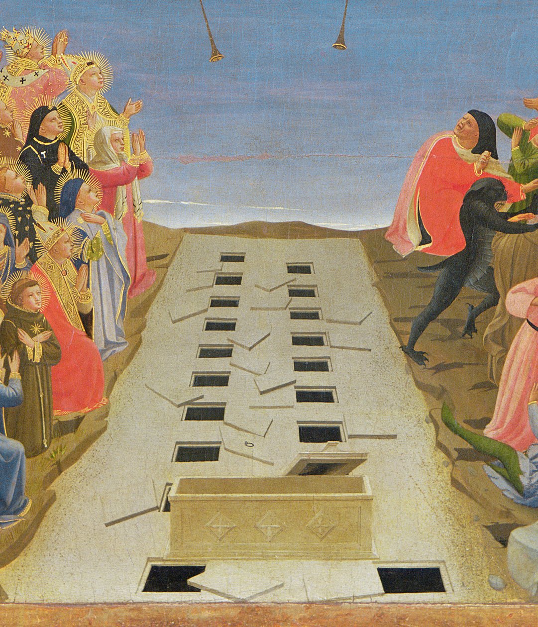 Het Laatste Oordeel, altaarstuk van Santa Maria degli Angioli (detail) door Fra Angelico