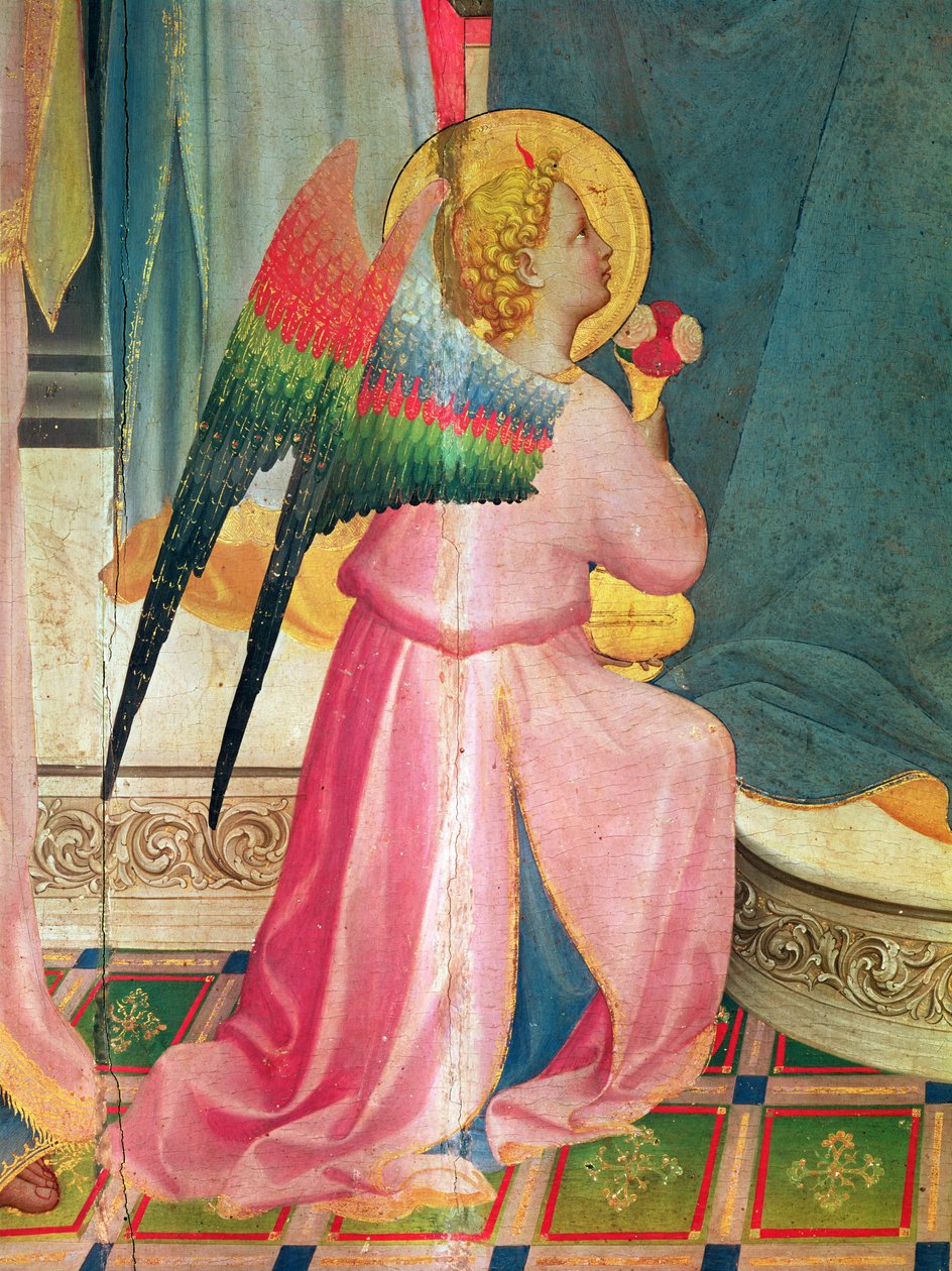 De Maagd op de troon tussen heiligen (detail) door Fra Angelico