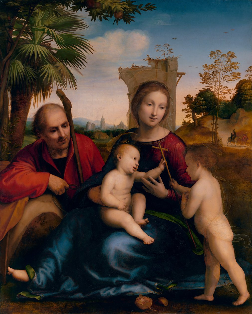 De rust tijdens de vlucht naar Egypte met Sint-Jan de Doper (ca. 1509) door Fra Bartolomeo