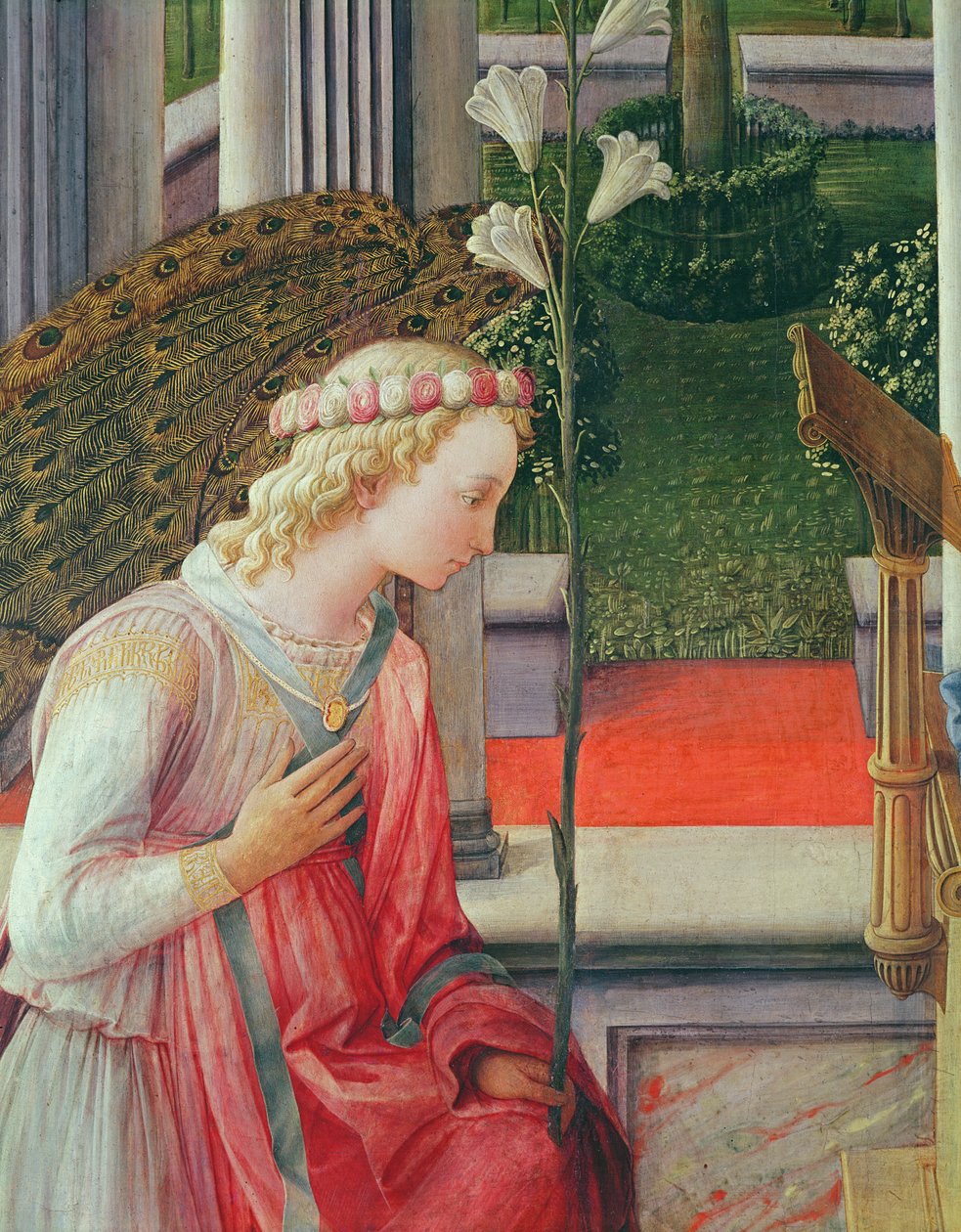 De Aankondiging (detail) door Fra Filippo Lippi