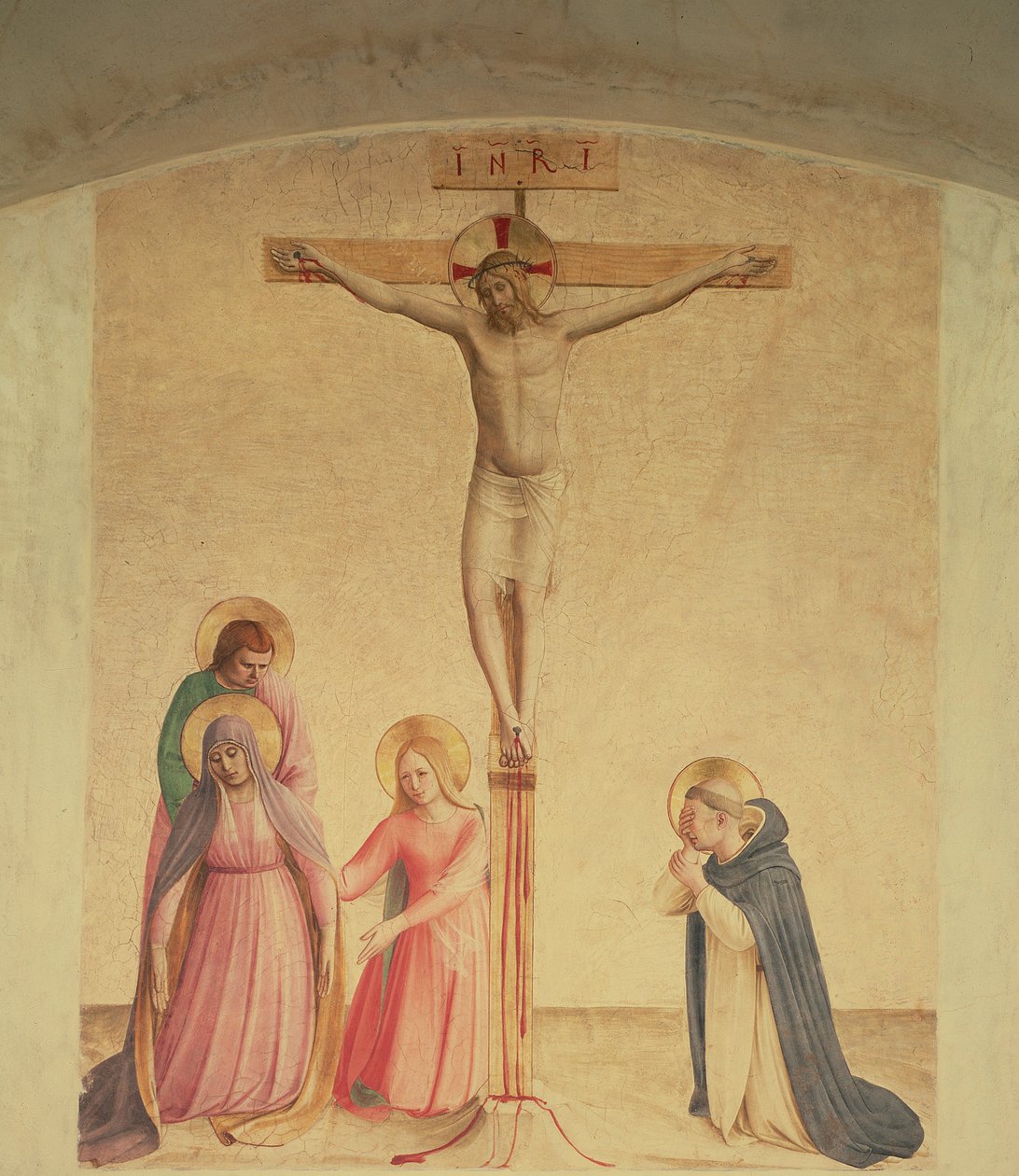 Kruisiging, ca. 1438-45 (fresco) door Fra  Angelico