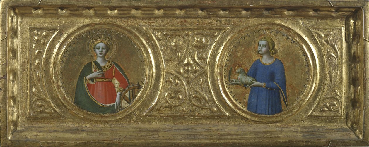 Sint Catharina van Alexandrië en Sint Agnes door Fra Angelico