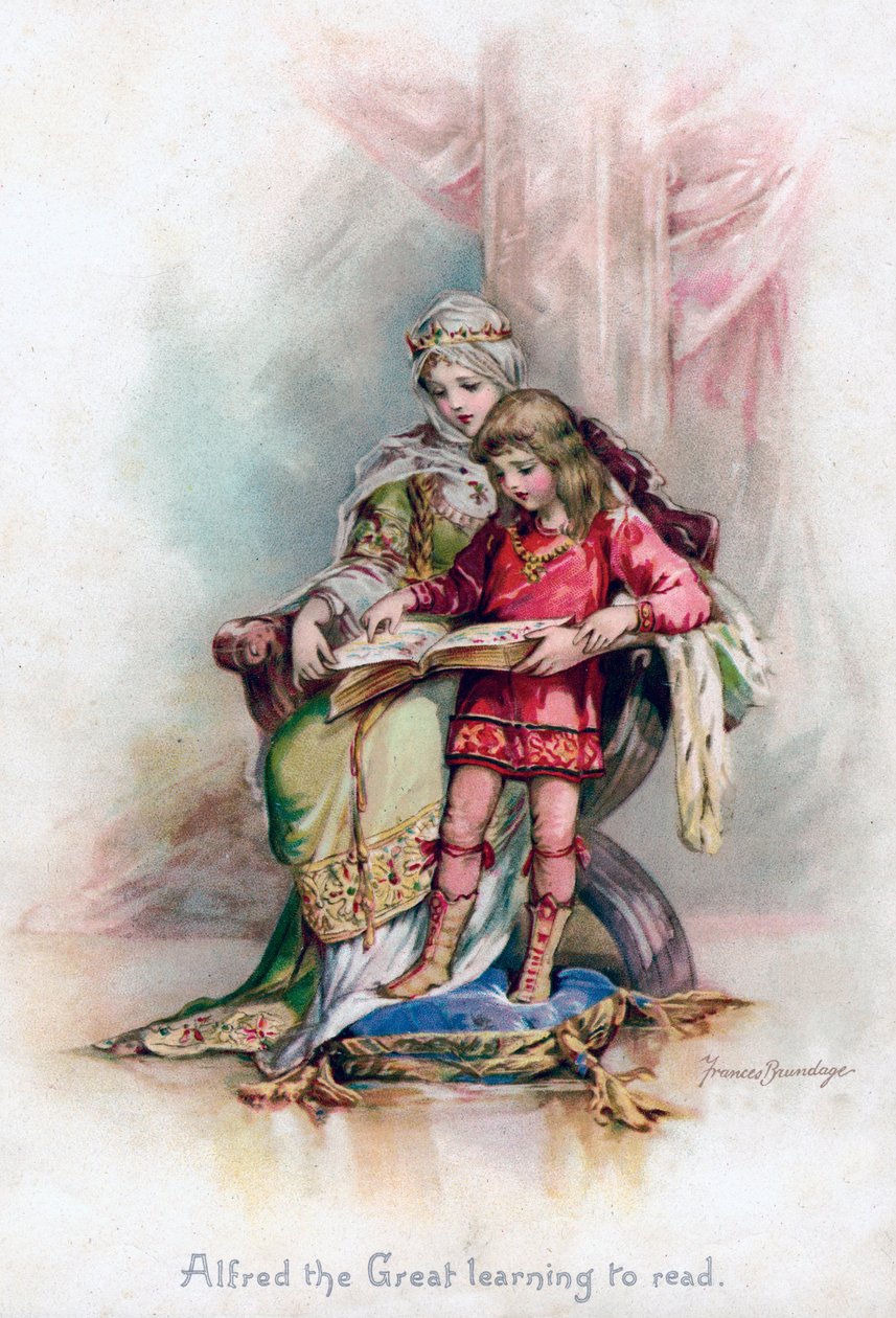 Alfred de Grote leert lezen, 1897 door Frances Brundage