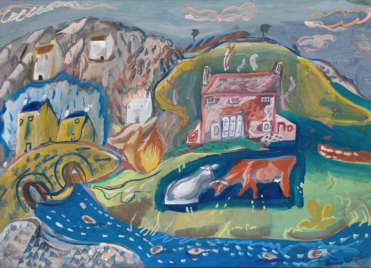 Solva, Vissersdorp in Pembrokeshire door Frances Hodgkins