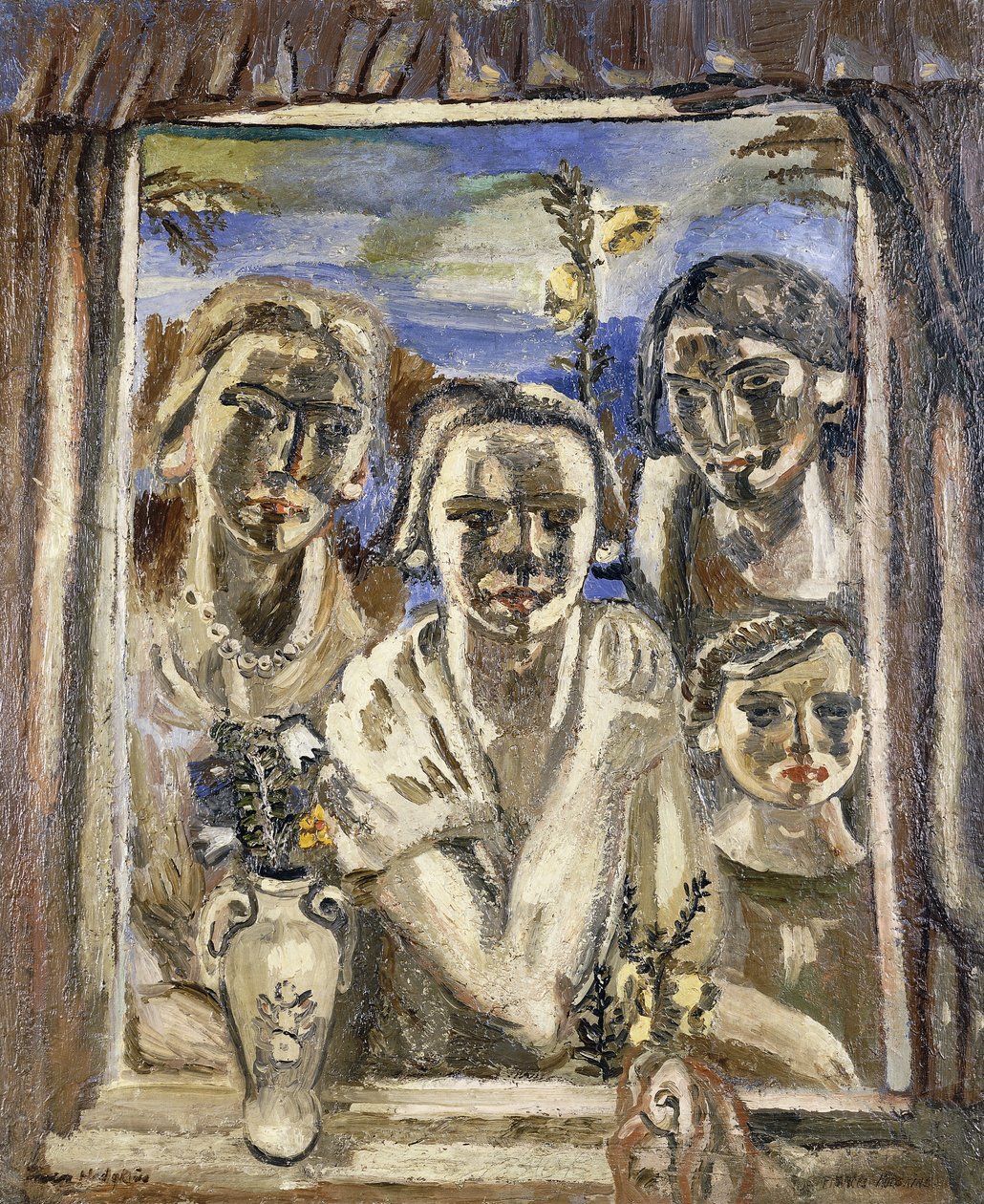 De familie, ca. 1926-1930 door Frances Hodgkins