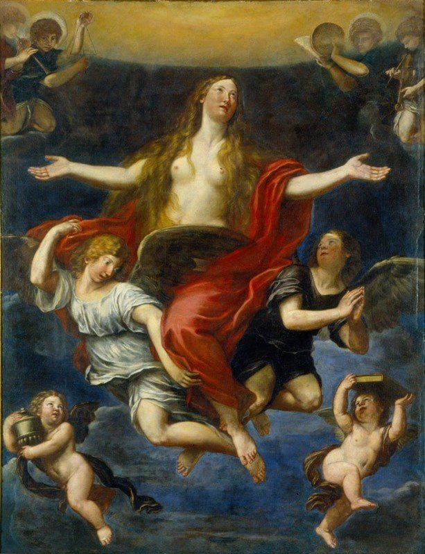 Extase van Maria Magdalena door Francesco Albani