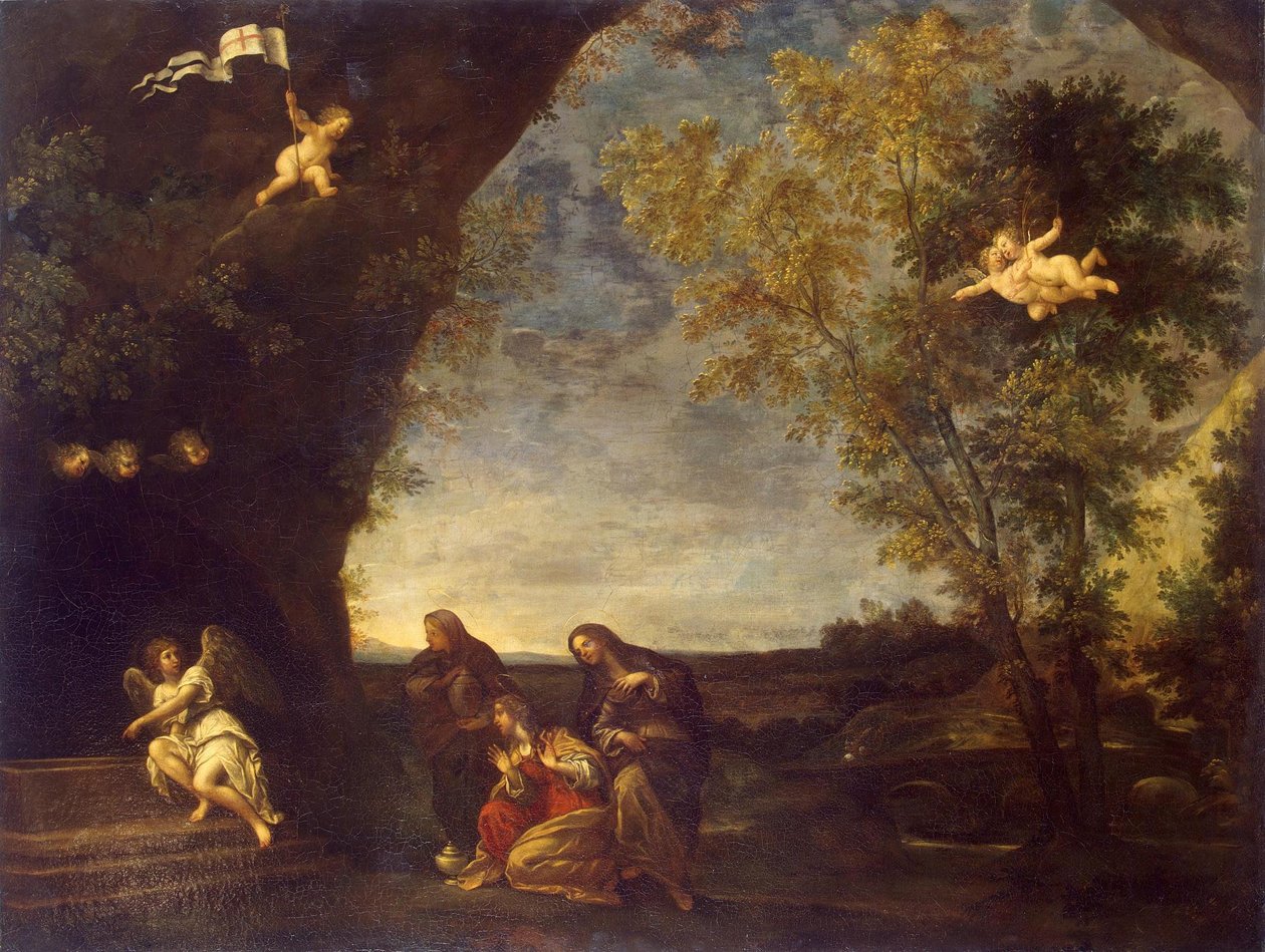 Heilige vrouwen bij het graf van Christus door Francesco Albani