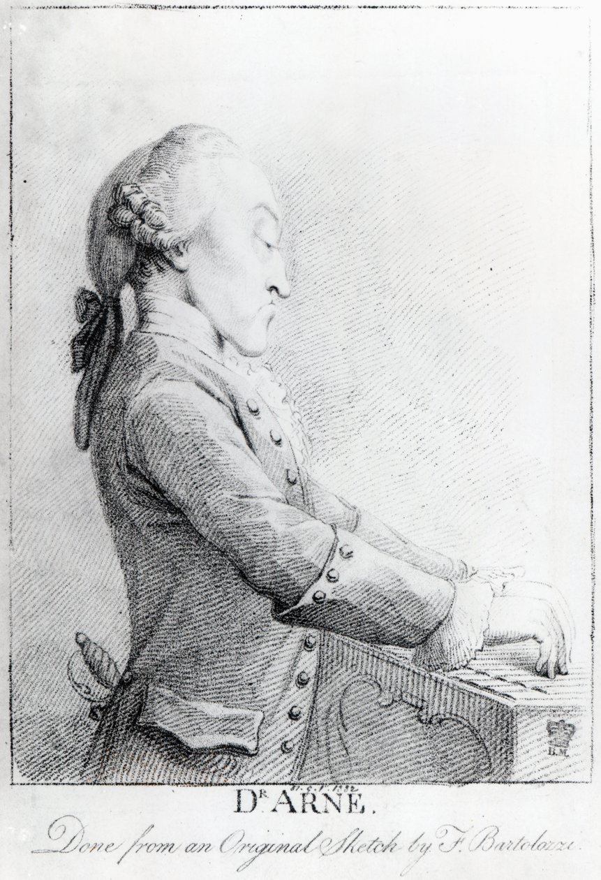 Thomas Augustine Arne door Francesco Bartolozzi