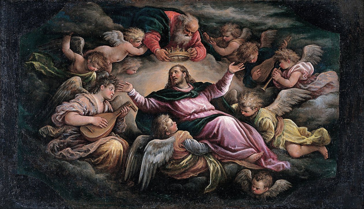 Christus in Glorie door Francesco Bassano