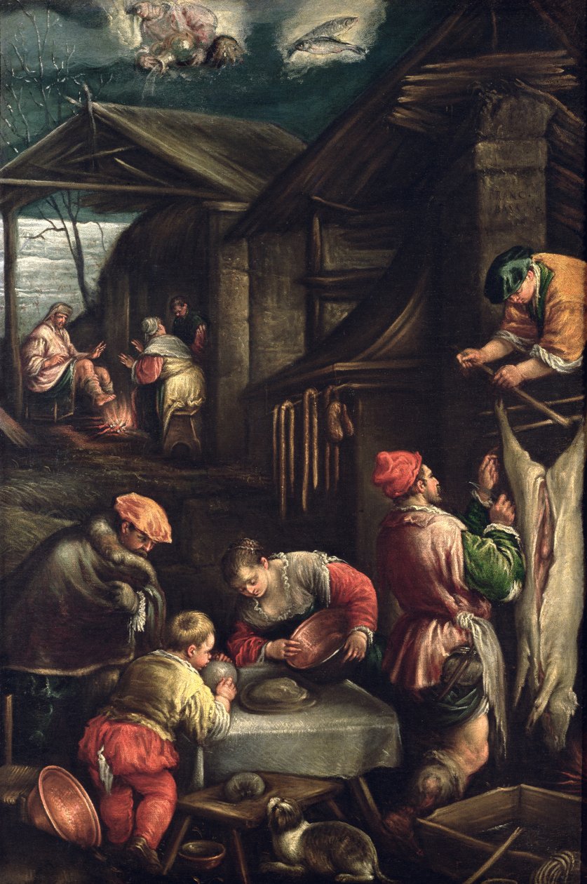 Winter (De Slager) c.1580 door Francesco Bassano