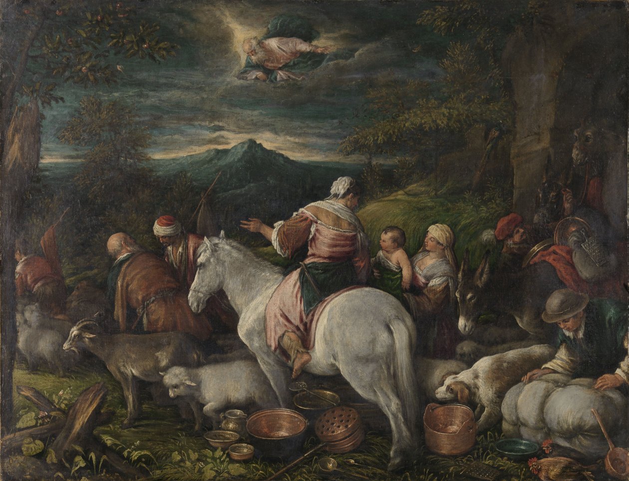 Abraham verlaat Haran door Francesco Bassano the Younger