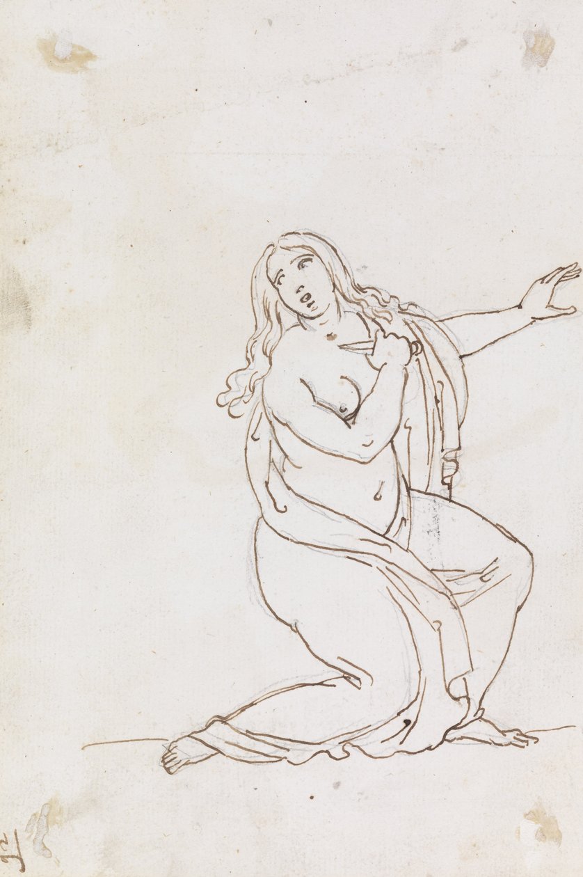 Lucretia of Tarquinia Steekt Zichzelf door Francesco Coghetti