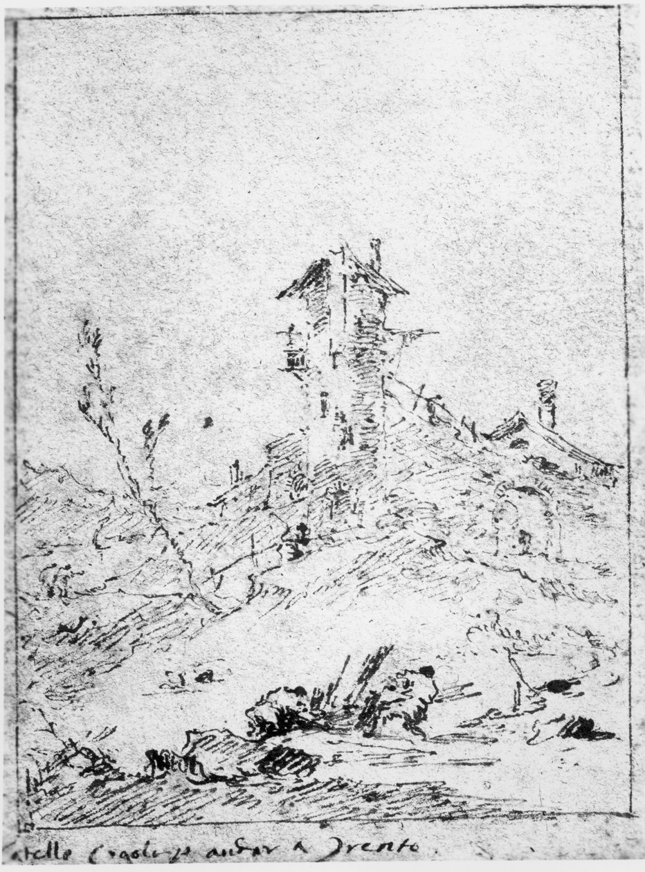 Castel Cogolo Per Andar a Trento door Francesco Guardi