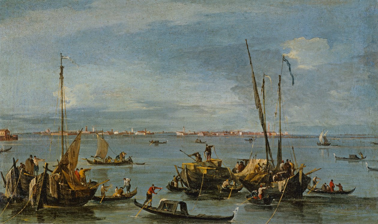 Uitzicht richting Murano vanaf de Fondamente Nuove, Venetië door Francesco Guardi