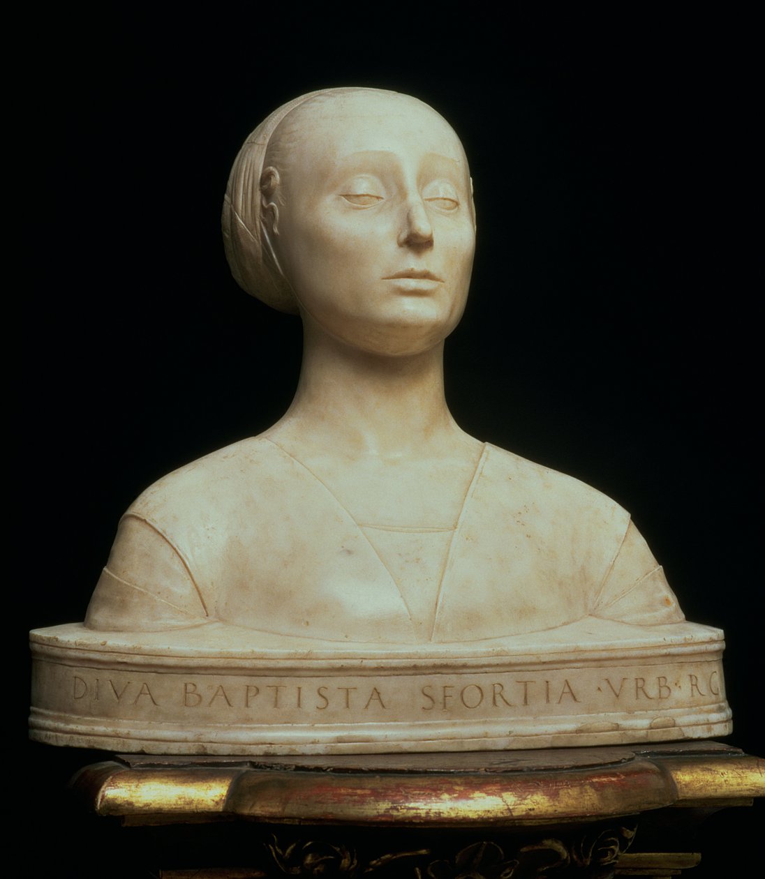Buste van Battista Sforza, Hertogin van Urbino, c.1473 (marmer) door Francesco Laurana