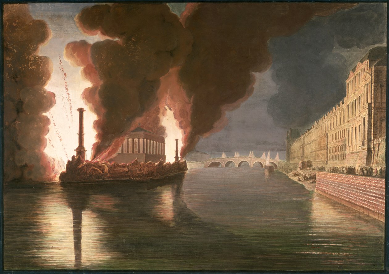 Vuurwerk op de Seine door Francesco Piranesi