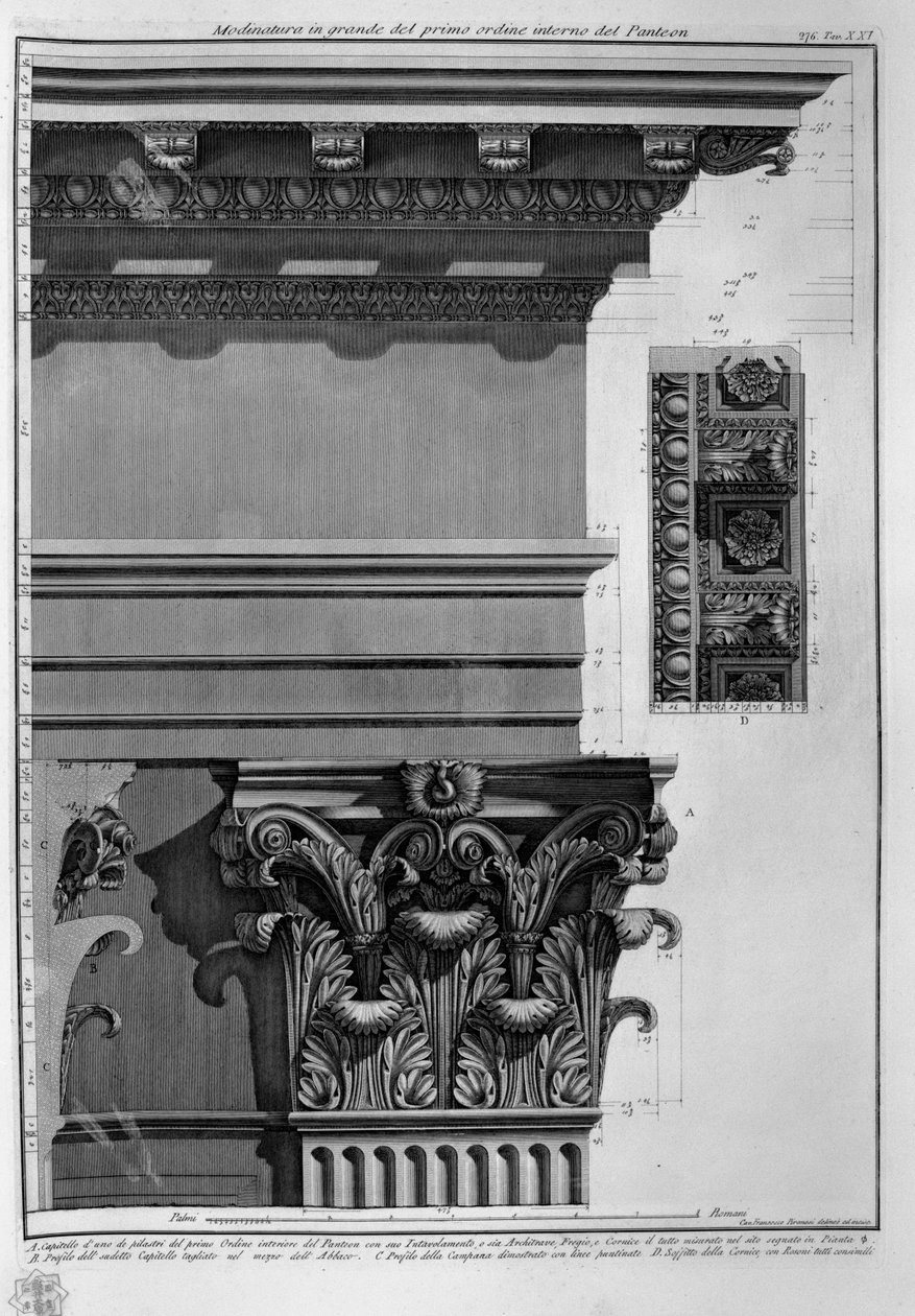 Pantheon, tav. XXI door Francesco Piranesi