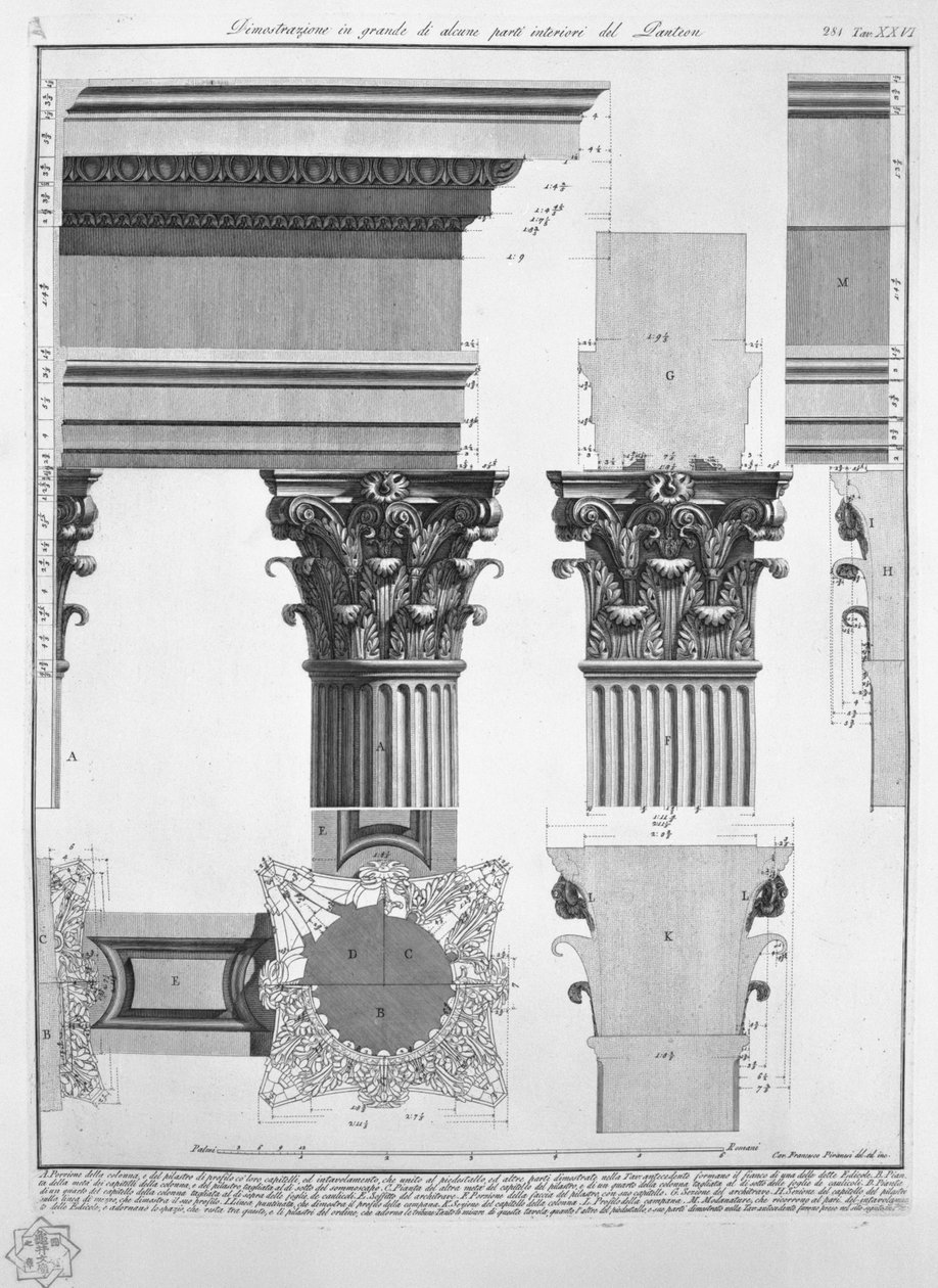 Pantheon, tav. XXVI door Francesco Piranesi