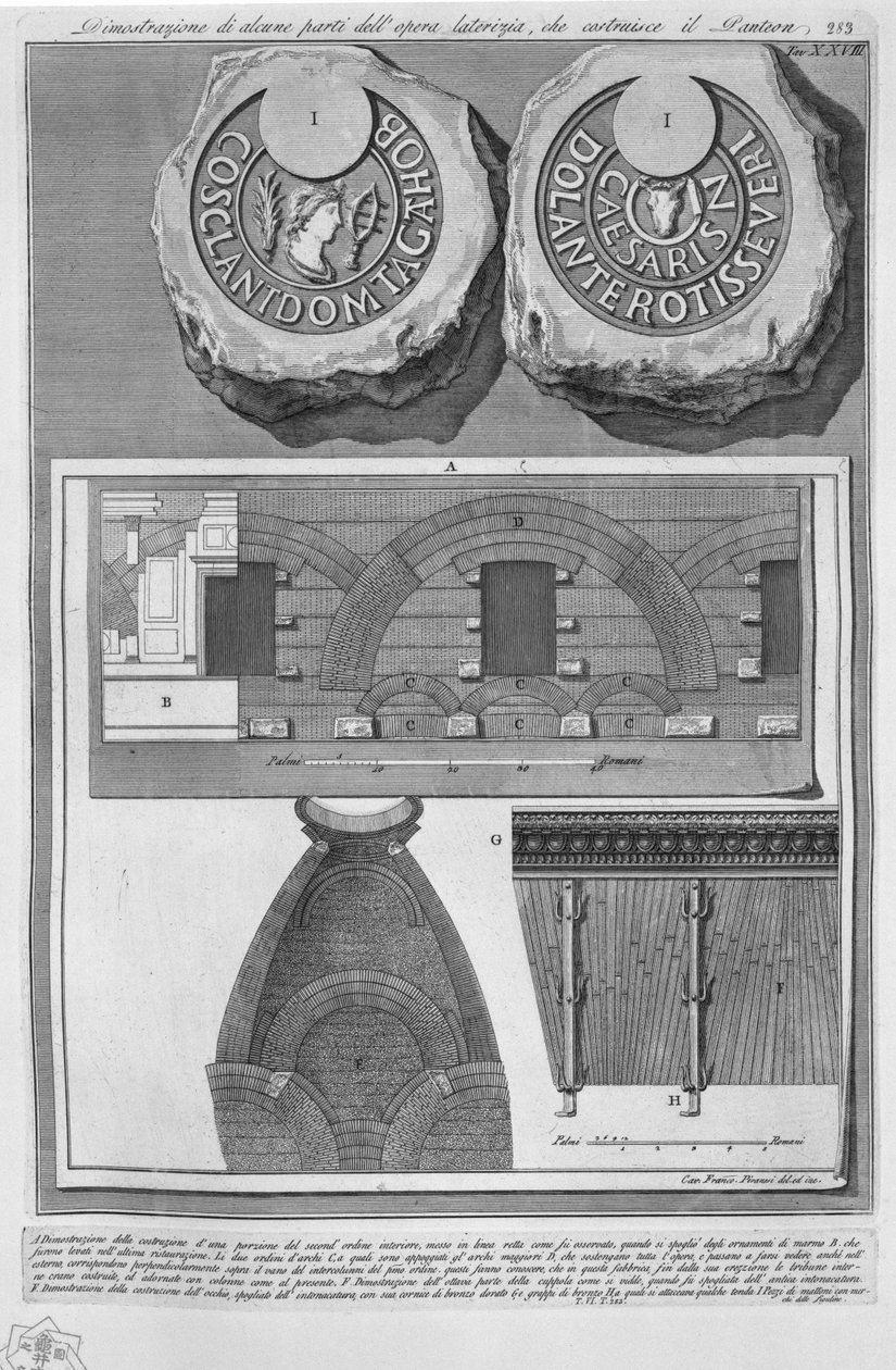 Pantheon, tav. XXVIII door Francesco Piranesi