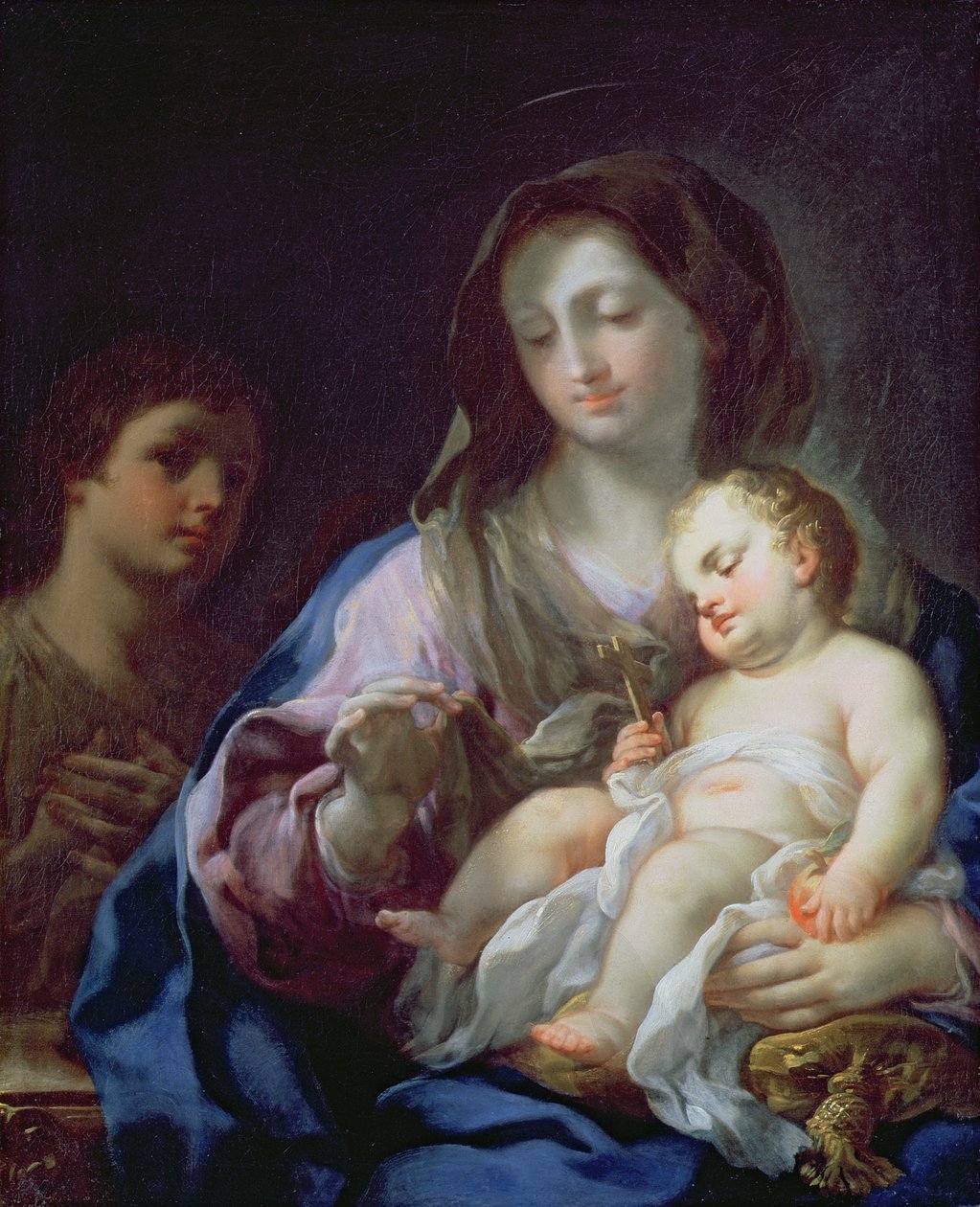 Madonna en Kind met Johannes de Doper door Francesco Trevisani