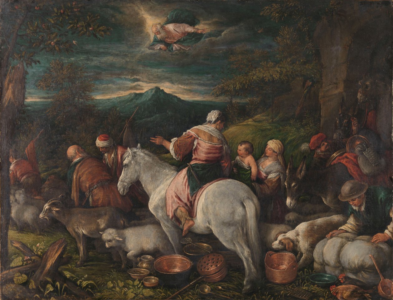Abraham verlaat Haran door Francesco (attr. to) Bassano