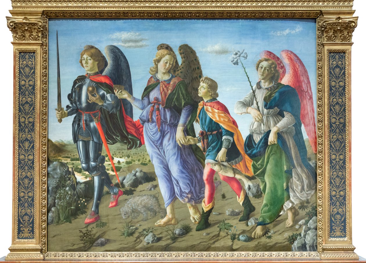 De drie aartsengelen en Tobias door Francesco (attr. to) Botticini