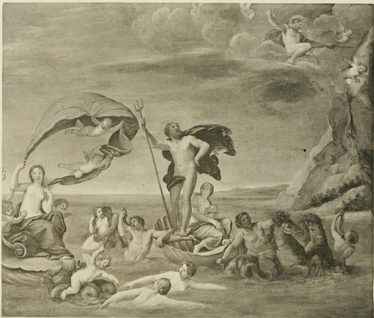 Het maritieme rijk, Neptunus en Amphitrite door Francesco Albani