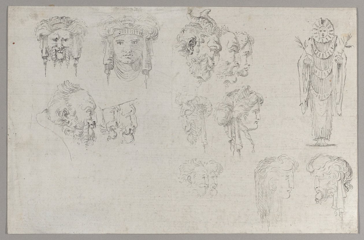Studies van hoofden door Francesco Algarotti