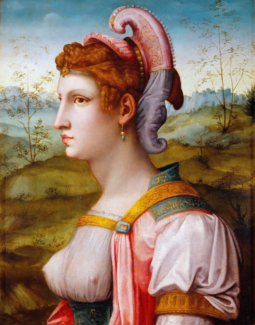 Sibylle, 1525-1550 door Francesco Ubertini Bacchiacca