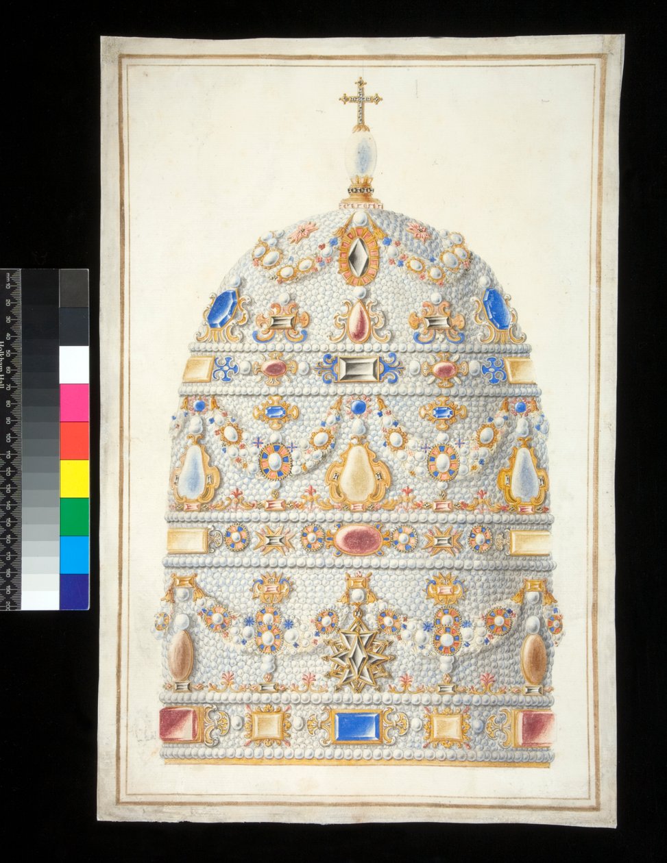 Een pauselijke tiara door Francesco Bartoli